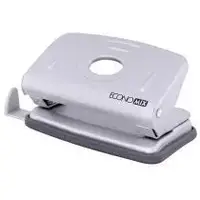 Діркопробивач до 20 арк., Economix, метал. корпус, з лінійкою, синій 40117