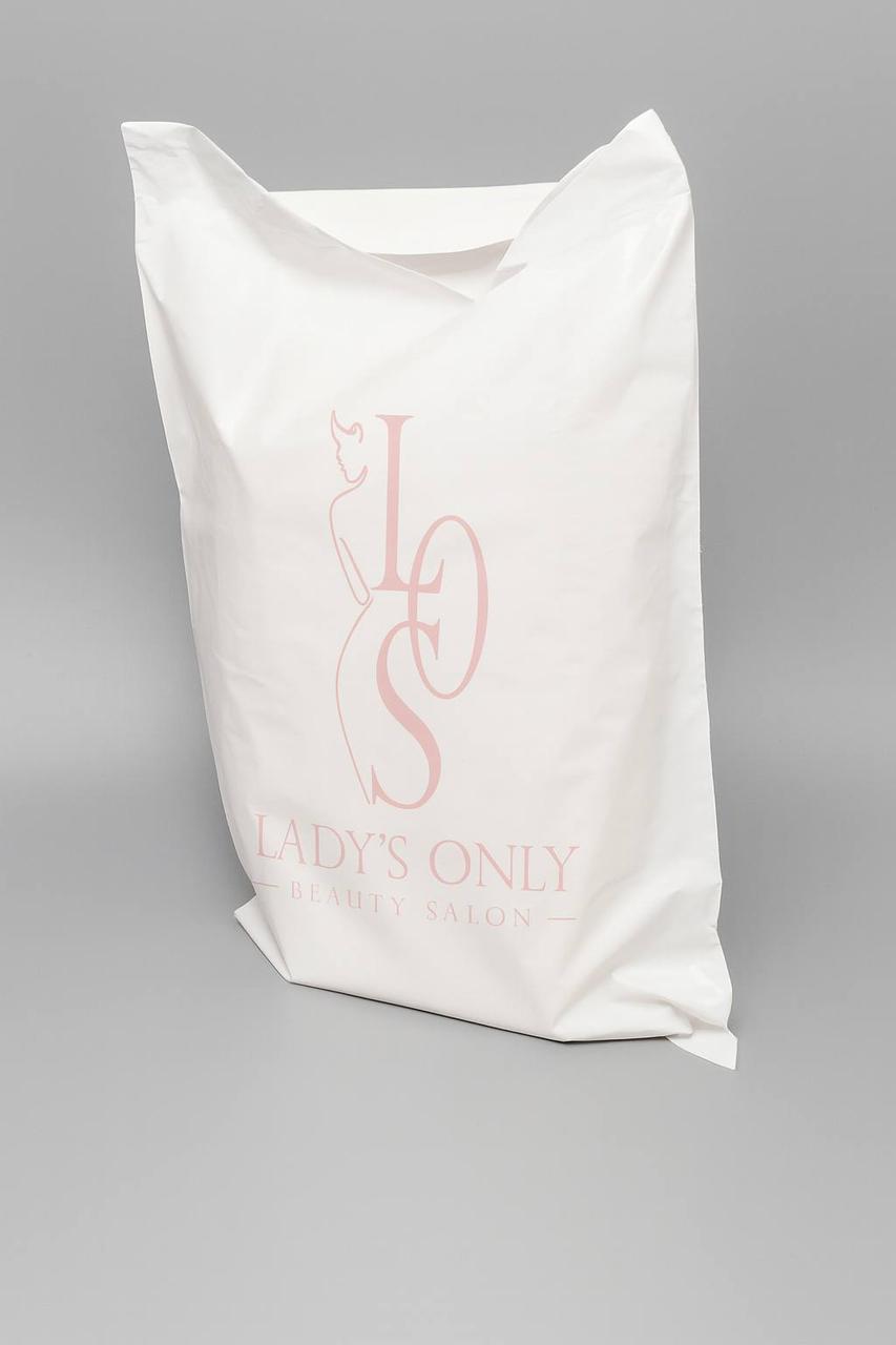 Замовити білі 35х55 см фасувальні пакети з вашим логотипом оптом Поліпропіленові пакети для магазинів 100 шт, фото 1