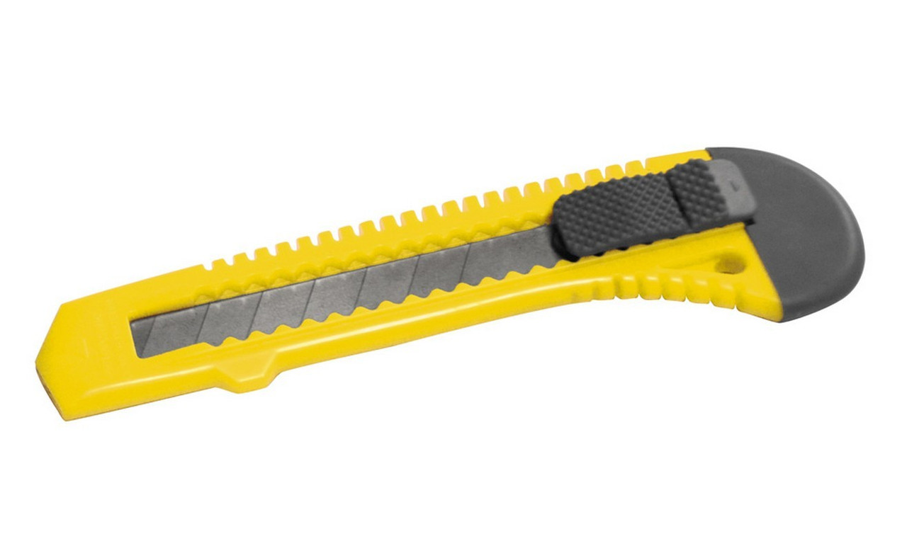 Ніж будівельний MASTERTOOL з відламним лезом 18 мм кнопковий фіксатор 17-0518, фото 1