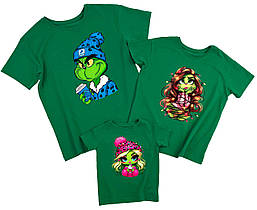 Набори новорічних футболок Сім'я Грінч. Багато принтів