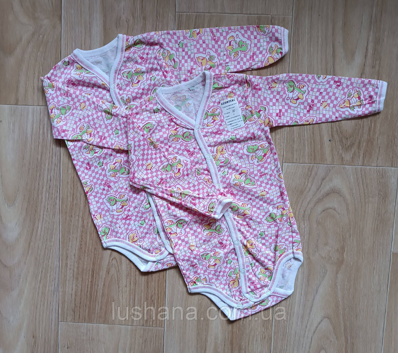 Боді на дівчинку / набір 2 шт. / довгий рукав / р.80 / 9-12 місяців, фото 1