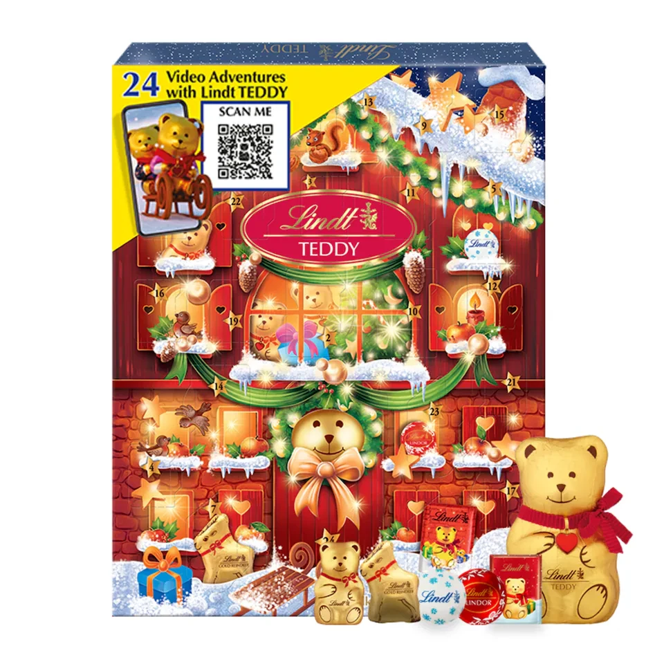 Адвент календар Lindt Teddy Advent Calendar 250g, фото 1
