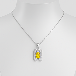 Сапфір жовтий срібне кольє, 0207ПС