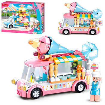 Конструктор SLUBAN Автобус, кафе-морозиво на колесах, фігурка M38-B0993A G-Rich