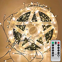 Гірлянда Роса Ведмедик від мережі, 150 м, 3000 LED + пульт, Теплий білий / LED гірлянда на ялинку / Новорічна гірлянда