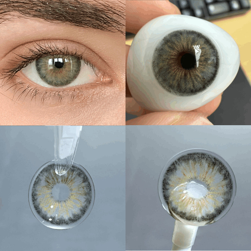 Сірі Лінзи Аврора Грей | Кольорові лінзи для краси ( Нульовки ) | Натуральні-Природні | Для світлих - чорних очей, фото 1