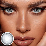 Сірі Лінзи Тейлор Грей | Кольорові лінзи для краси ( Нульовки ) |  Натуральні-Природні | Для світлих - чорних очей, фото 6