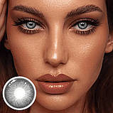Сірі Лінзи Тейлор Грей | Кольорові лінзи для краси ( Нульовки ) |  Натуральні-Природні | Для світлих - чорних очей, фото 8