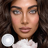 Сірі Лінзи Лима Сноу | Кольорові лінзи для краси ( Нульовки ) |  Натуральні-Природні | Для світлих - чорних очей, фото 6