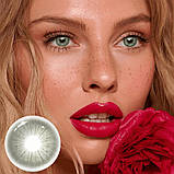 Зелені Лінзи Ліма Грин Контактні лінзи для краси ( Нульовки ) | Натуральні-Природні | Для світлих - чорних очей, фото 4