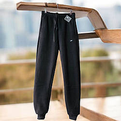 Чорні трикотажні штани з флісом для підлітків Розміри: 7-12 років (36042)