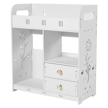 Шафка органайзер у ванну 43×38×18см / Комод для косметики та біжутерії / Стелаж-комод для зберігання побутового приладдя