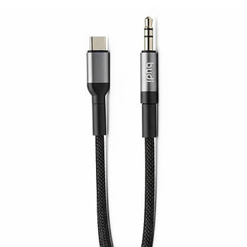 Кабель Type-C to 3.5 mini jack, 1.2м, Budi DC131LXA / Аудіо перехідник / Кабель для підключення навушників / Аудіо кабель