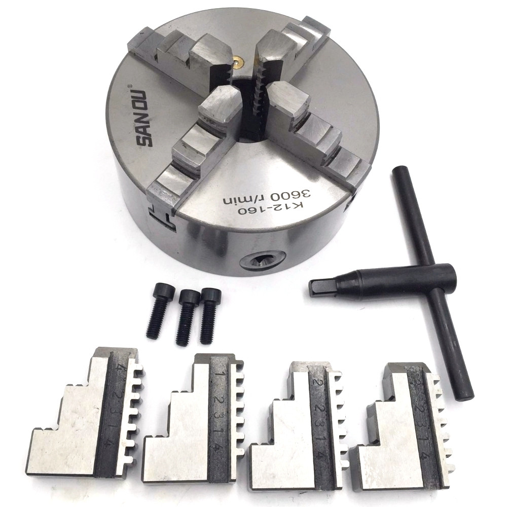 Патрон токарний Sanou K12-160 4х кулачковий 160 мм самоцентруючий, фото 1