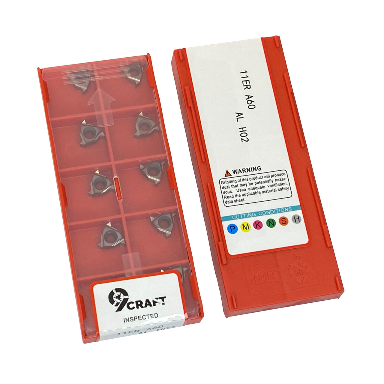 Набір різьбових метричних (60°) пластин 10 шт 9Craft 11ER A60 H02 для алюмінію, кольорових металів, фото 1