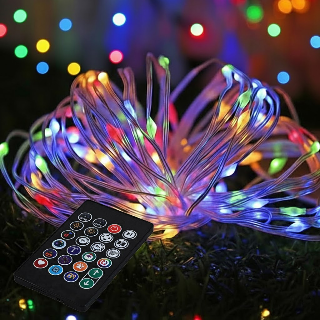 Світлодіодна гірлянда від USB LED Smart Bluetooth, 400 лампочок + Пульт / Новорічна LED стрічка / Смарт гірлянда для дому, фото 1