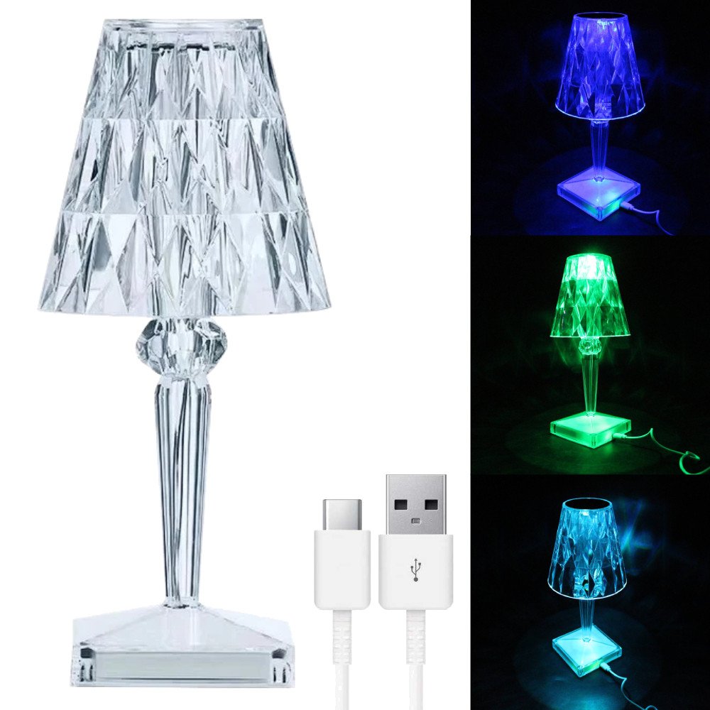 LED світильник Crystal light із сенсорним керуванням / Настільна лампа нічник / Декоративна лед лампа, фото 1