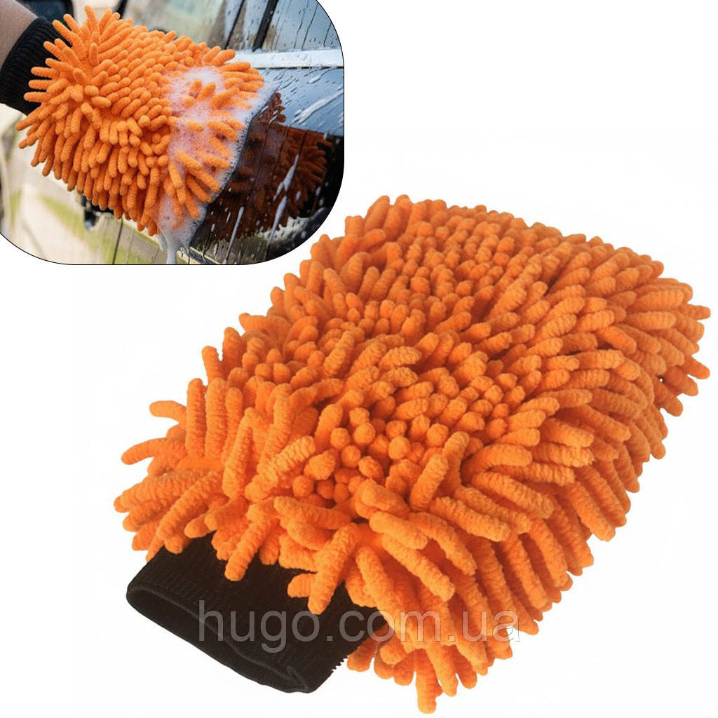 Двостороння рукавиця для блиску автомобіля / Рукавичка з мікрофібри для прибирання та миття автомобіля / Рукавичка для дітей, фото 1