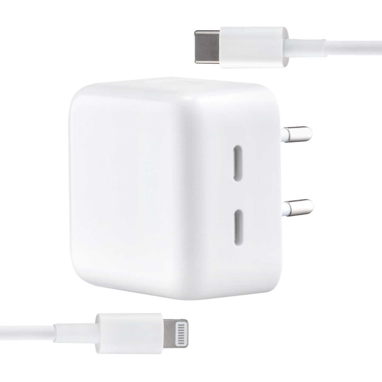 МЗП Apple 35W Dual USB-C Power Adapter With Cable Type-C to Lightning High c0py Білий, фото 1