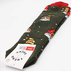 Шкарпетки новорічні чоловічі 41-45, Зелений / Шкарпетки з гномами чоловічі