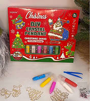 Набір вітражів Різдво: 6 кольорів, 6 вітражів, Набір для творчості Christmas DIY Crystal