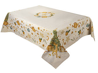 Скатерть "Різдвяна історія" золота 140х180см