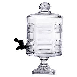 Лимонадниця з краном на підставці скляна 4,5 л прозора HP-19-2