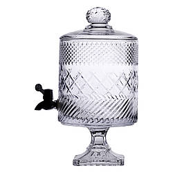 Лимонадниця з краном на підставці скляна 4,5 л HP-19-4