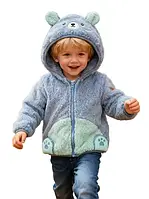 Флісова куртка з капюшоном і вушками ведмедика  80 см
