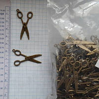 Метал. підвіска "Ножниці" бронза, 200 шт. в уп.