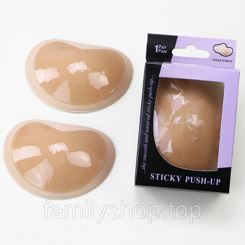 Вкладиші пуш ап на силіконовій основі. Push-up вкладки в бежевий бюстгальтер. Пуш ап вставки тілесного кольору, фото 1