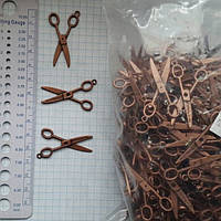 Метал. підвіска "Ножниці" мідь, 200 шт. у пап.