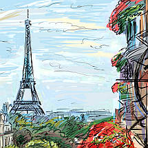 Плакат "Париж, Єлисейські Поля, Ейфелева Вежа, Paris, France, la Tour Eiffel", 40×60см, фото 3