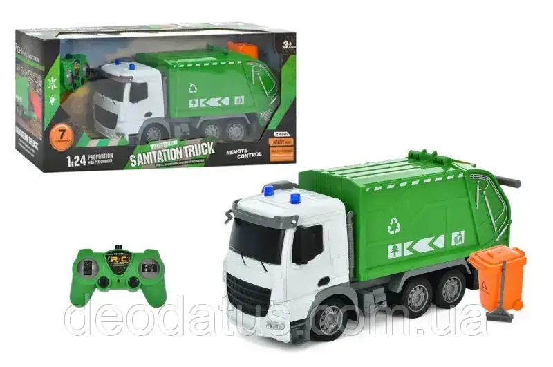 Комунальна машина сміттєвоз на радіокеруванні акумуляторна з баком для сміття і віником 899-7H, фото 1