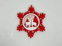 Новорічна підвіска “Олені у зимовому лісі” з біопластику