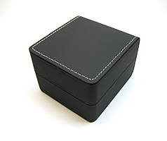 Подарочная коробка для наручных часов ЭКО кожа черная + велюр