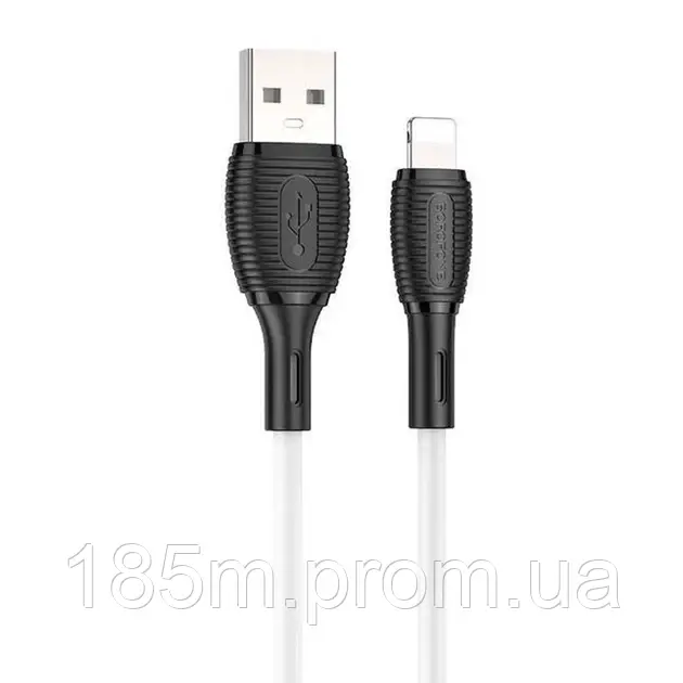 Кабель BOROFONE BX86 USB To Lightning silicone 2.4A 1m білий, фото 1