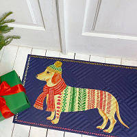 Килимок придверний з принтом Песик у шарфу