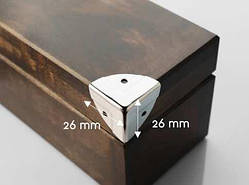 Куточок для меблів. Колір "нікель". 26х26мм / Куточок для меблів. Колір "нікель". 26х26мм