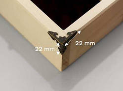 Кутник металевий потрійний. Колір "стара латунь". 22х22х22мм / Кутник металевий потрійний. Колір "стара латунь". 22х22х22мм