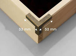 Кутник металевий потрійний. Колір "стара латунь". 33х33х33мм / Кутник металевий потрійний. Колір "стара латунь". 33х33х33мм