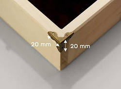 Кутник металевий потрійний. Колір "стара латунь". 20х20х20мм / Кутник металевий потрійний. Колір "стара латунь". 20х20х20мм