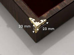 Кутник металевий потрійний. Колір "золото". 23х23х23мм / Кутник металевий потрійний. Колір "золото". 23х23х23мм