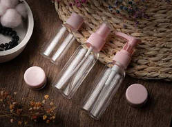 Дорожній набір ємностей для косметики, колір рожевий 5шт / Дорожній набір ємностей для косметики, колір рожевий 5шт