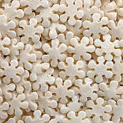 Посипка кондитерська Коктейль Сніжинки білі перламутрові, 50 г П918