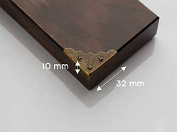 Кутник металевий. Колір "стара латунь". 32х32х10мм / Кутник металевий. Колір "стара латунь". 32х32х10мм