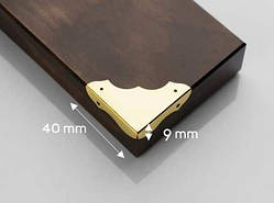 Кутник металевий накладний. Колір "золото". 40х9мм / Кутник металевий накладний. Колір "золото". 40х9мм