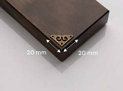 Куточок декоративний. Литий. Колір "стара латунь". 20х20мм / Куточок декоративний. Литий. Колір "стара латунь". 20х20мм