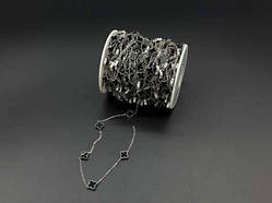 Стрічка з намистин. Колір чорний. 9мм / Стрічка з намистин. Колір чорний. 9мм