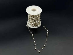 Стрічка з намистин.6х3,5мм. Колір білий. / Стрічка з намистин.6х3,5мм. Колір білий.